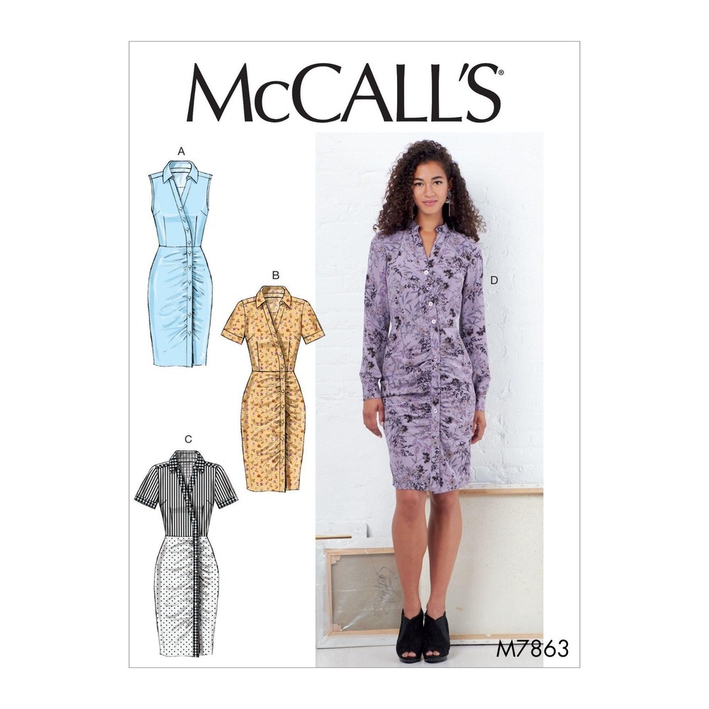 McCalls Sewing Pattern 7863 Dress Fitted Misses‎ Size 6-14